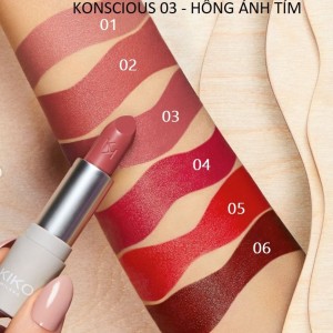 Son Kiko Konscious Vegan, hữu cơ, màu 03 Energy hồng ánh tím