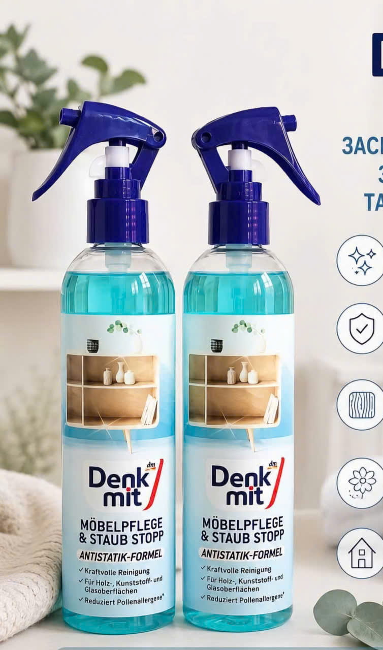 Xịt dưỡng và làm sạch đồ gỗ Denkmit MobelPflege & Staub Stopp