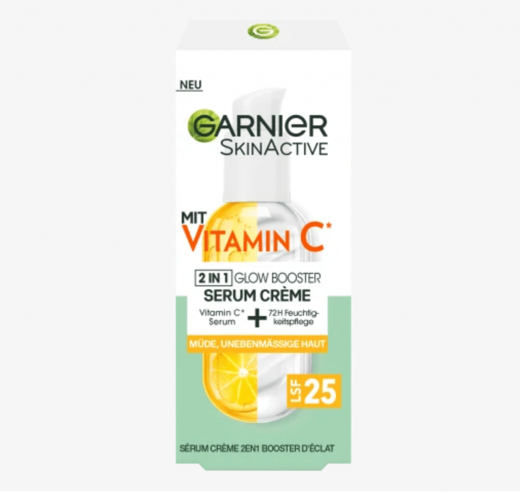 Serumkem dưỡng Garnier Vitamin C Glow Booster 2 trong 1, ban ngày