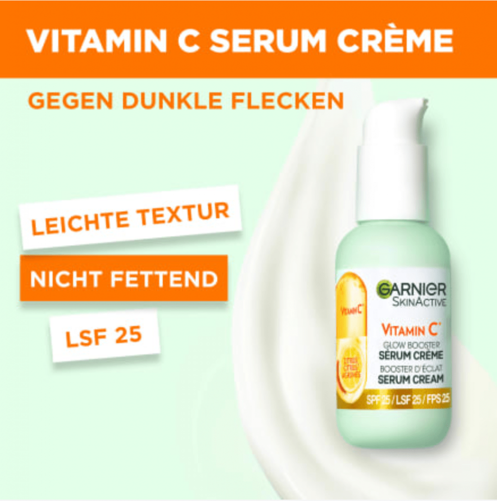 Serumkem dưỡng Garnier Vitamin C Glow Booster 2 trong 1, ban ngày, dưỡng trắng da, trị thâm và