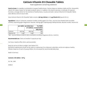 Calcium Vitamin D3 Sanct Bernhard