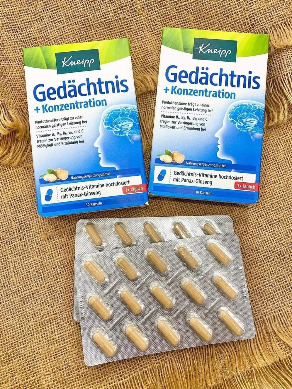 Viên uống bổ não Kneipp Gedachtnis+Konzentration, tăng cường trí nhớ và tập trung