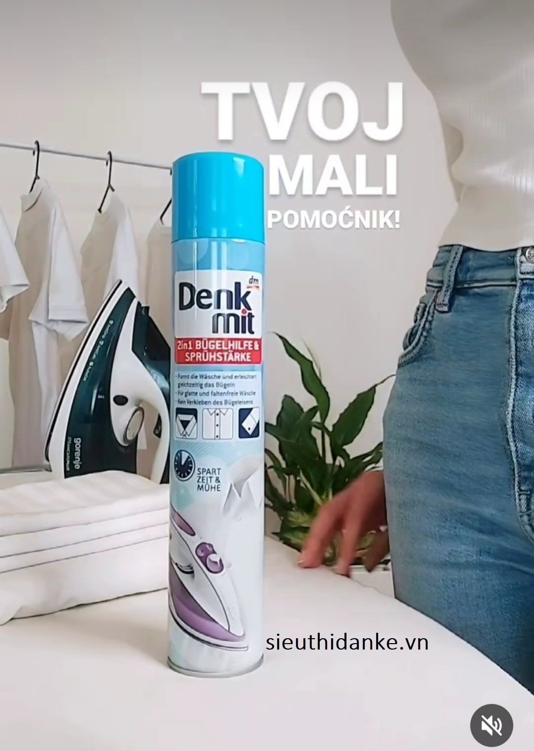 Xịt thơm & chống nhăn khi ủi quần áo Denkmit