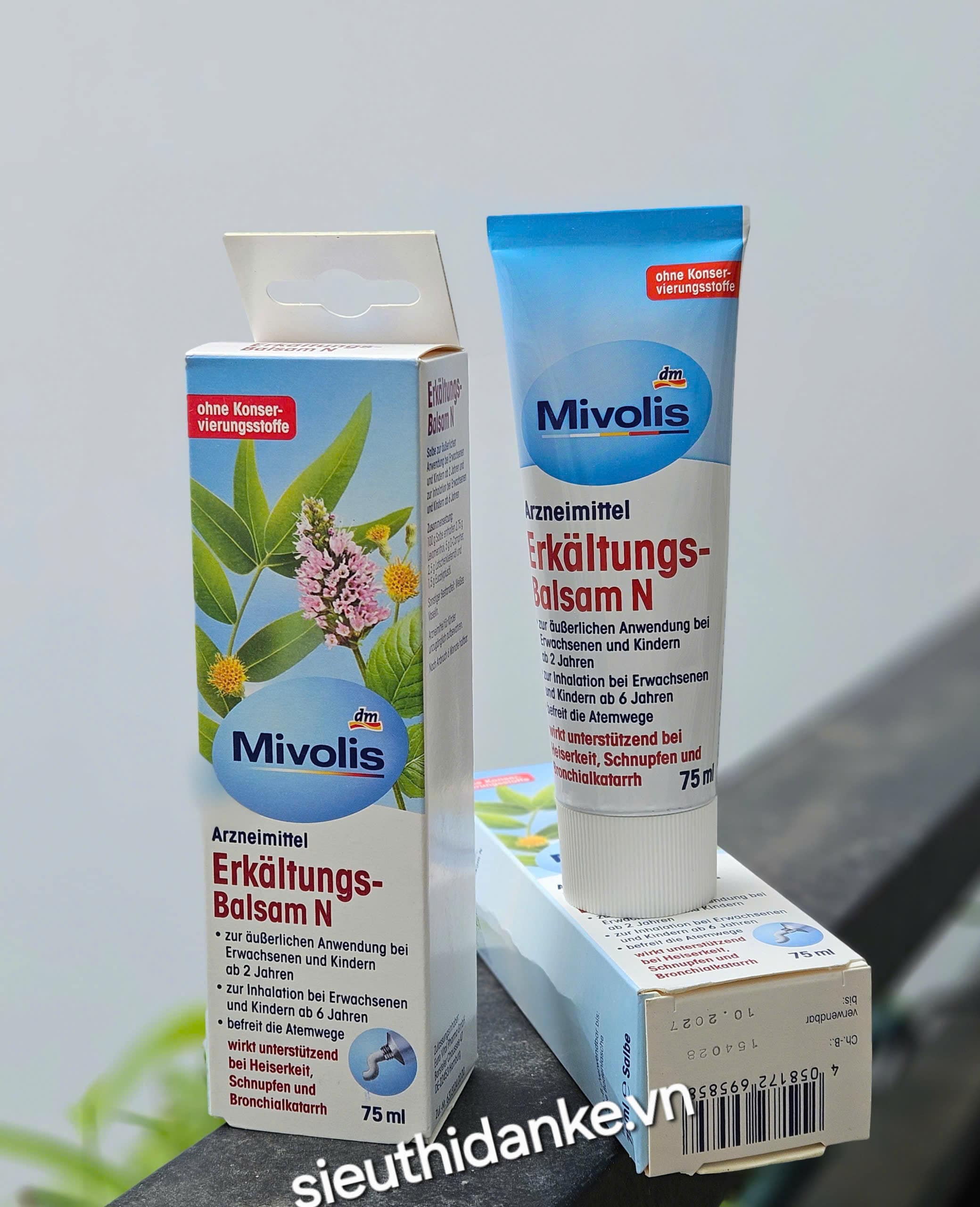 Dầu bôi ấm ngực Mivolis Erkaltungs Balsam N