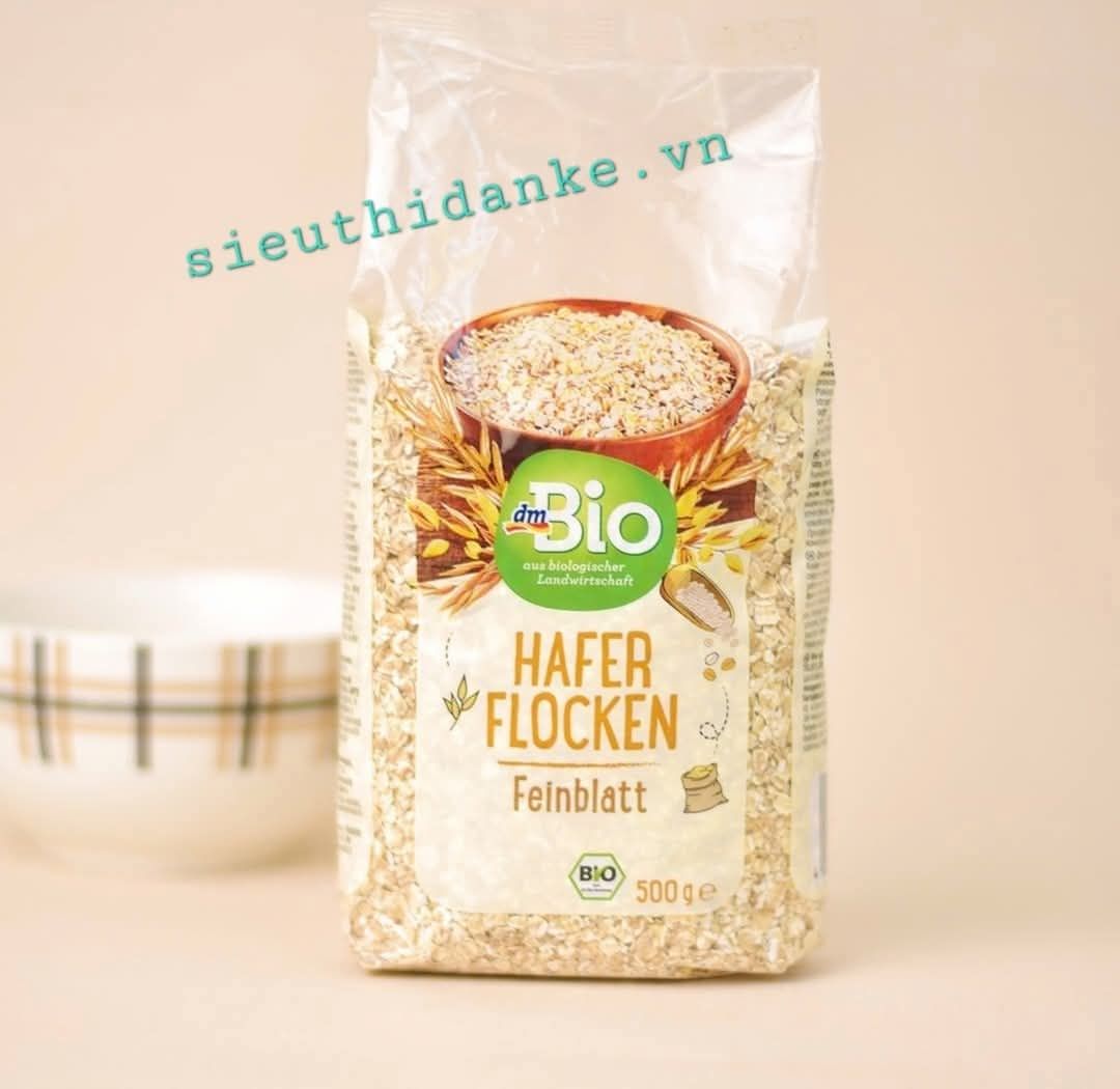 Yến mạch hữu cơ nguyên hạt dmBio Hafer Flocken Feinblatt